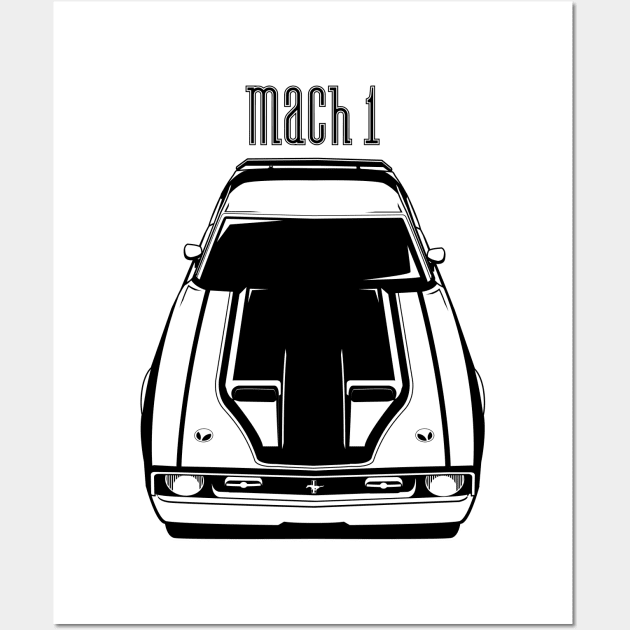 Ford Mustang Mach 1 1971-1972 - Black Stripe Wall Art by V8social